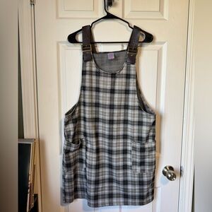 No Boundaries Gray Knit Overall Dress